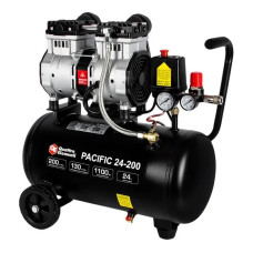Компрессор безмасляный QUATTRO ELEMENTI PACIFIC 24-200 (200 л/мин, 24л, 1100 Вт, 8 бар, 22.5 кг) 915-335
