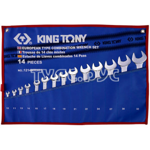 Набор комбинированных ключей, 10-32 мм, чехол из теторона, 14 предметов KING TONY 1214MRN01