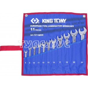 Набор комбинированных ключей, 8-24 мм, чехол из теторона, 11 предметов KING TONY 1211MRN
