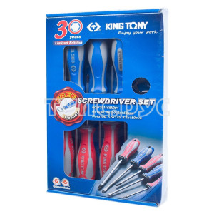 Набор отверток, 6 предметов, в комплекте открывалка для бутылок KING TONY P31116MR01