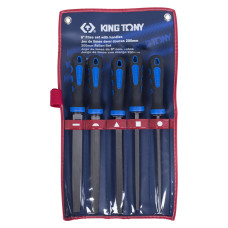 Набор напильников 200 мм, двухкомпонентные рукоятки, 5 предметов KING TONY 1005GQ Набор напильников 200 мм, двухкомпонентные рукоятки, 5 предметов KING TONY 1005GQ