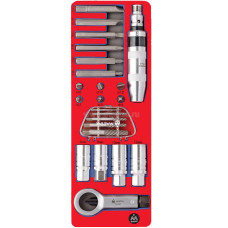 Набор демонтажный с ударной отверткой, ложемент, 24 предмета МАСТАК 5-19424