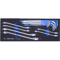 Набор разрезных ключей и шестигранники Г-образные, ложемент, 15 предметов KING TONY 9-90135MRV Набор разрезных ключей и шестигранники Г-образные, ложемент, 15 предметов KING TONY 9-90135MRV