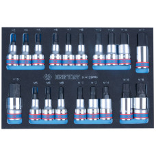 Набор торцевых насадок HEX и SPLINE, ложемент, 19 предметов KING TONY 9-4129PRV Набор торцевых насадок HEX и SPLINE, ложемент, 19 предметов KING TONY 9-4129PRV