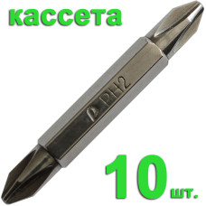 Бита отверточная двусторонняя PH-2 / PH-2 х 50мм (10шт), кассета Бита отверточная двусторонняя PH-2 / PH-2 х 50мм (10шт), кассета
