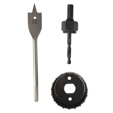 Набор для установки замков: коронка 55 х 20 мм, перовое сверло 22 мм Набор для установки замков: коронка 55 х 20 мм, перовое сверло 22 мм