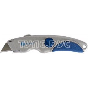 Технический нож, трапециевидные лезвия 19мм 3шт, металлический корпус КОБАЛЬТ 242-106