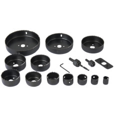 Набор HCS коронок 12 шт 20,25,35,40,51,60,68,70,82,102,127 мм +2 адаптера Набор HCS коронок 12 шт 20,25,35,40,51,60,68,70,82,102,127 мм +2 адаптера