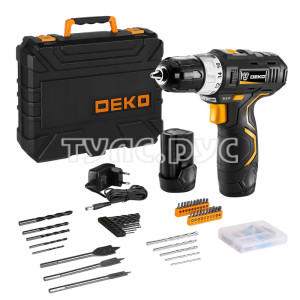 Аккумуляторная дрель-шуруповерт DEKO GCD12DU3 SET5 Li-Ion в кейсе + набор инструментов 92 шт 063-4147