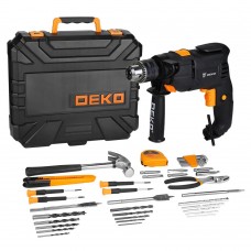 Ударная сетевая дрель DEKO DKID600W в пластиковом кейсе + набор инструментов 40 предметов 063-4158