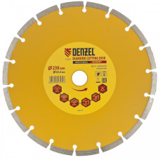 Диск алмазный отрезной сегментный (230х22.2 мм) DENZEL 73104
