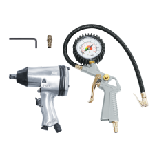 Набор пневмоинструмента 2 предмета (пневмогайковерт (158л/мин 312н/м 7000об/мин) + пневмопистолет для накачки шин с манометром). Набор пневмоинструмента 2 предмета (пневмогайковерт (158л/мин 312н/м 7000об/мин) + пневмопистолет для накачки шин с манометром).