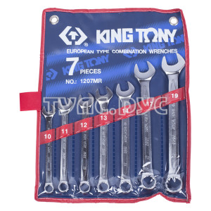 Набор комбинированных ключей, 10-19 мм, 7 предметов KING TONY 1207MR