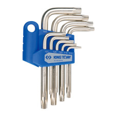 Набор Г-образных TORX, T10-T50, с отверстием, 9 предметов KING TONY 20409PR