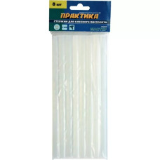 Клей для клеевого пистолета ПРАКТИКА белый, прозрачный, 11 х 200 мм, 16 шт / пакет с подвесом