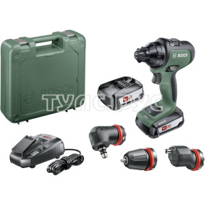 Аккумуляторная дрель-шуруповерт BoschAdvancedDrill18 (2 акк.) SET (с угловой и эксцентриковой насадкой) 06039B5003