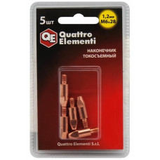 Наконечник токосъемный (5 шт; 1.2 мм; M6x28 мм) QUATTRO ELEMENTI 771-251 Наконечник токосъемный (5 шт; 1.2 мм; M6x28 мм) QUATTRO ELEMENTI 771-251