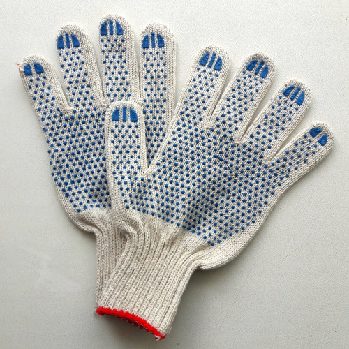 Перчатки х/б БЕЛЫЕ 10 класс 4 нитка рисунок точка