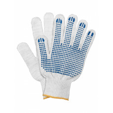 Перчатки х/б БЕЛЫЕ 10 класс 5 нитка рисунок точка