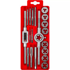 Набор метчиков и плашек в пластиковом боксе ЗУБР 20 предм., сталь 9ХС 2810-H20_z01