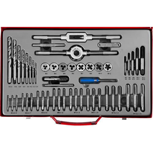 Набор метчиков и плашек ЗУБР 52 предм., сталь 9ХС 28130-H52_z01