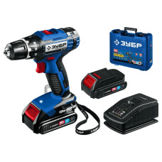 Дрель-шуруповерт, кейс, Профессионал ЗУБР Т7, 20 В, 50 Н·м, 2 АКБ (2 А·ч) DL-201-22 Дрель-шуруповерт, кейс, Профессионал ЗУБР Т7, 20 В, 50 Н·м, 2 АКБ (2 А·ч) DL-201-22