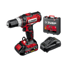 Дрель-шуруповерт, кейс ЗУБР С1, 14.4 В, 35 Н·м, 1 АКБ (2 А·ч) ДШЛ-145-21 Дрель-шуруповерт, кейс ЗУБР С1, 14.4 В, 35 Н·м, 1 АКБ (2 А·ч) ДШЛ-145-21