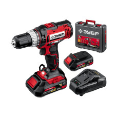 Дрель-шуруповерт, кейс ЗУБР С1-18, 18 В, 40 Н·м, 2 АКБ (2 А·ч) ДШЛ-185-22 Дрель-шуруповерт, кейс ЗУБР С1-18, 18 В, 40 Н·м, 2 АКБ (2 А·ч) ДШЛ-185-22